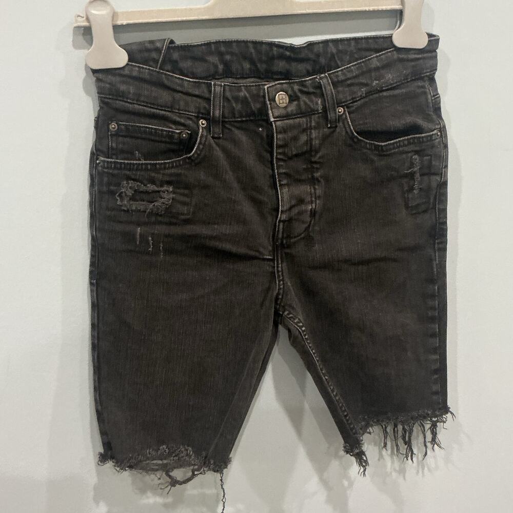 Ksubi Mens Cut Off Jean Shorts Size 31" Black Denim NEW Emo Hipster Punk Japan